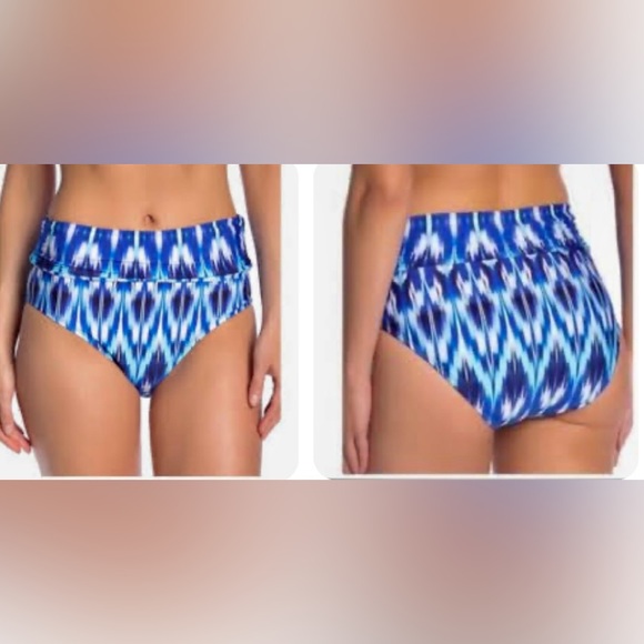 🏖️Athena High Waist Ruched Cascade Swim Bottoms🏖️ NWOT - Picture 1 of 11
